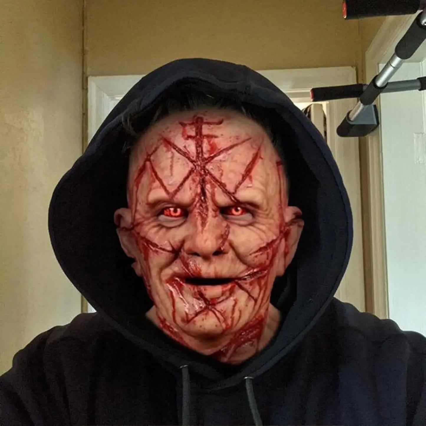 Halloween Realistic Blood Scar Human Face Mask