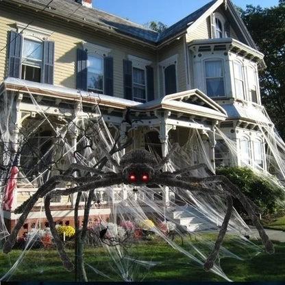 Giant Black Plush Spider Halloween Decoration (Various Sizes)