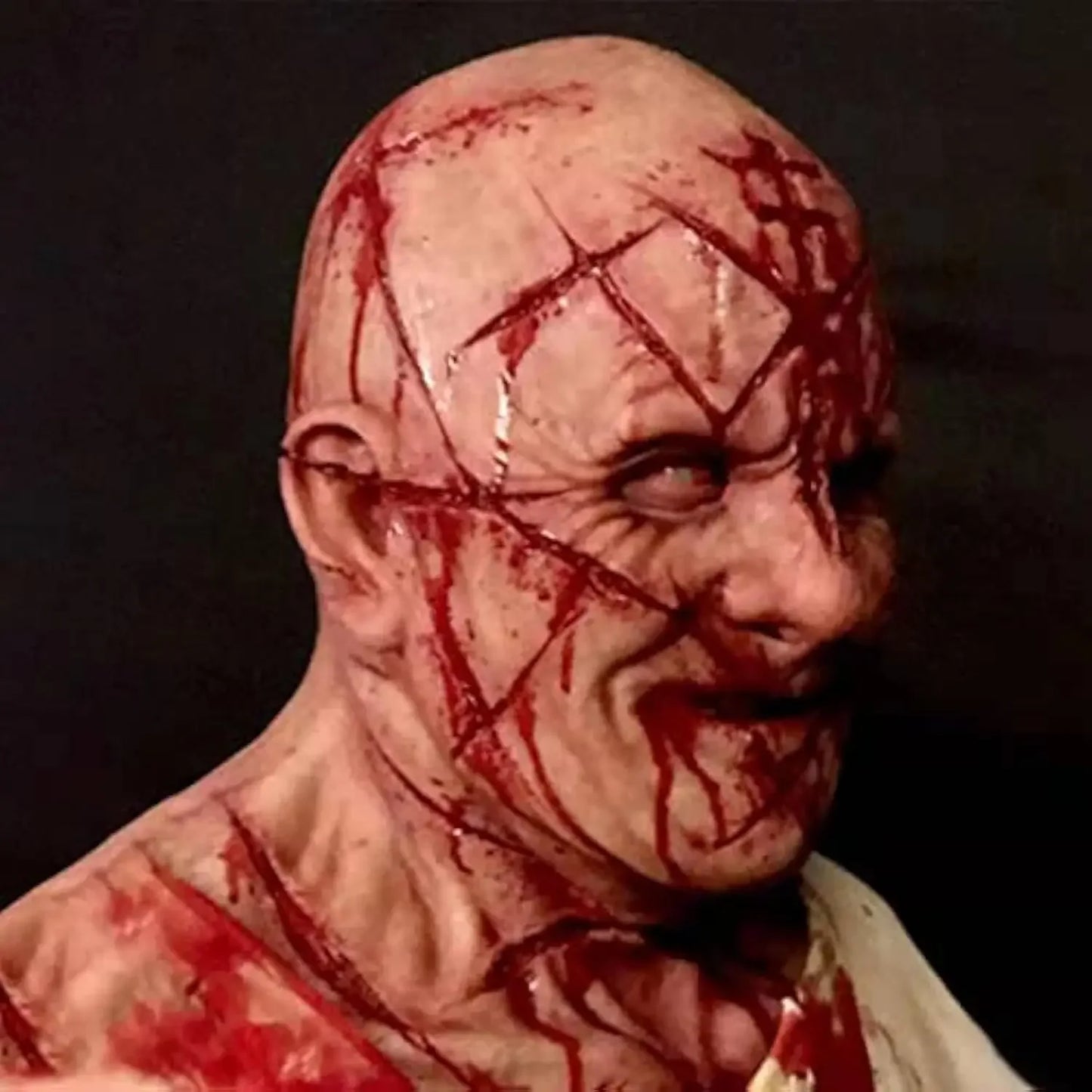 Halloween Realistic Blood Scar Human Face Mask