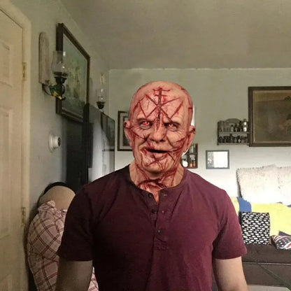 Halloween Realistic Blood Scar Human Face Mask