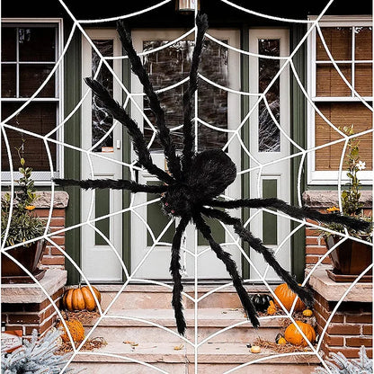 Giant Black Plush Spider Halloween Decoration (Various Sizes)