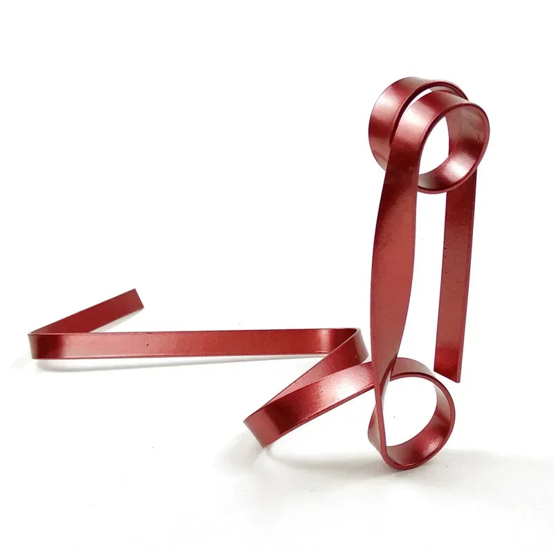 red floating ribbon wine rack